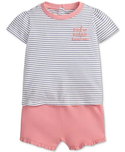 Polo Ralph Lauren Baby Girls Jersey Tee & Mesh Short Set In Multi