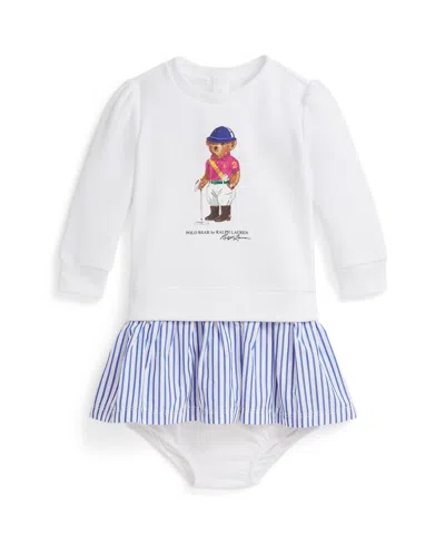 Polo Ralph Lauren Baby Girls Long-sleeve Dress And Bloomer In White