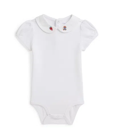 Polo Ralph Lauren Baby Girls' Peter Pan Collar Bodysuit In White