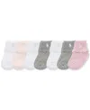 Polo Ralph Lauren Baby Girls Polo Baby Essential Socks, 7 Pack In Pink