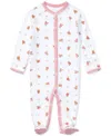 Polo Ralph Lauren Baby Girls Polo Bear Cotton Coverall In Paisley Pink