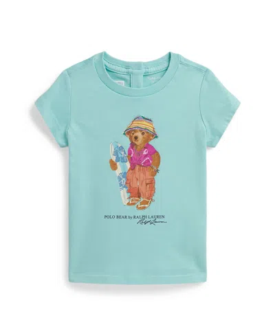 Polo Ralph Lauren Baby Girls' Polo Bear Crewneck T-shirt In Green