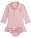 Polo Ralph Lauren Baby Girls Ruffled Polo Dress In Pink