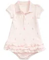 Polo Ralph Lauren Babies' Ralph Lauren Ruffled Polo Dress & Bloomer In Delicate Pink
