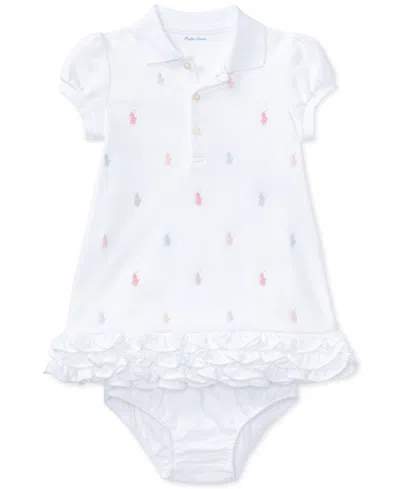 POLO RALPH LAUREN BABY GIRLS RUFFLED PONY PRINTED POLO DRESS