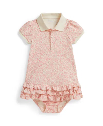Polo Ralph Lauren Baby Girls' Short-sleeve Polo Dress And Bloomer, 2-piece Set In Pink