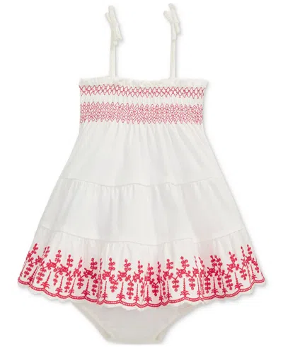 Polo Ralph Lauren Baby Girls Smocked Eyelet Dress In White