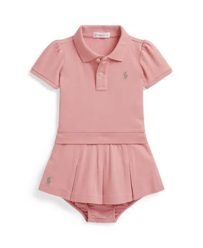 Polo Ralph Lauren Baby Girls' Stretch Mesh Polo Shirt And Skort 2-piece Set In Pink