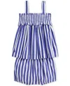 Polo Ralph Lauren Baby Girls Striped Cotton Poplin Top & Bloomer Set In Blue