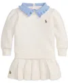 Polo Ralph Lauren Baby Girls Terry Sweatshirt & Pleated Skort Set In White