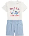 Polo Ralph Lauren Baby Boys Jersey Tee & Chambray Short Set In White