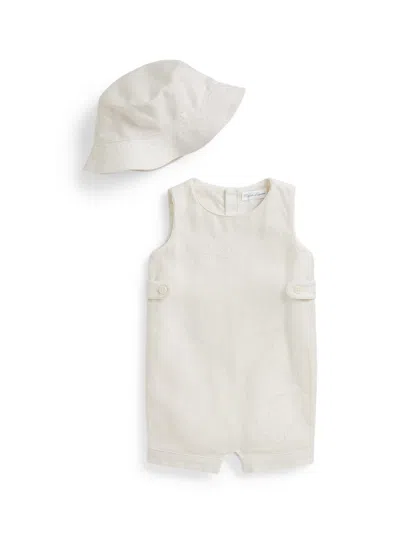 Polo Ralph Lauren Baby's Linen Shortall & Bucket Hat Set In White