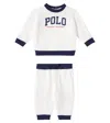Polo Ralph Lauren Baby Logo Cotton-blend Sweatshirt And Sweatpants Set In White