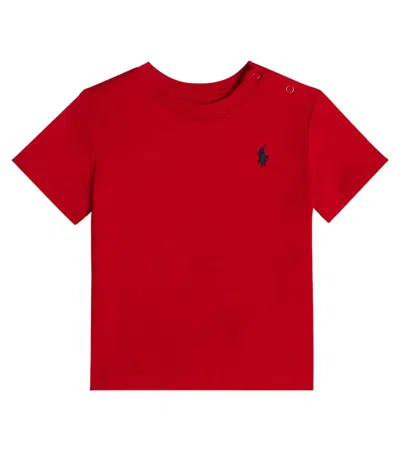 Polo Ralph Lauren Kids' Baby Logo Cotton Jersey T-shirt In Red