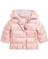 Polo Ralph Lauren Baby Metallic Peplum Bomber Coat In Pink