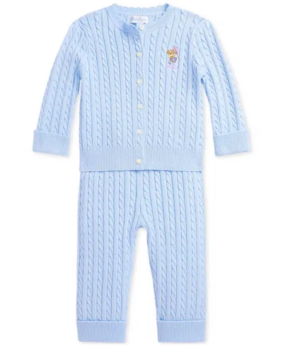 POLO RALPH LAUREN BABY MINI-CABLE CARDIGAN & PANT SET