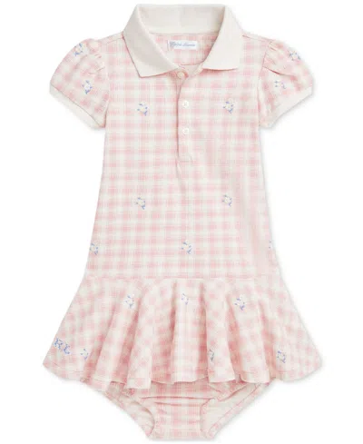 Polo Ralph Lauren Baby Plaid Polo Dress In Adirondack Rose Plaid