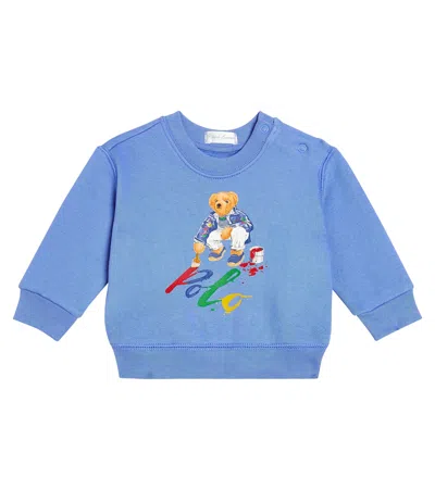 Polo Ralph Lauren Baby Polo Bear Cotton-blend Sweatshirt In Blue