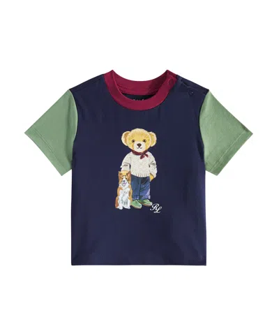 Polo Ralph Lauren Baby Polo Bear Cotton T-shirt In Blue