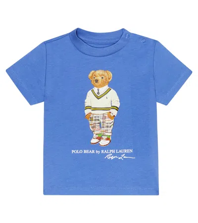 Polo Ralph Lauren Baby Polo Bear Cotton T-shirt In Sp23 Harbor Isl Bl Prp Hptn Br