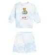 Polo Ralph Lauren Baby Set Polo Bear Aus Sweatshirt Und Shorts In Blau
