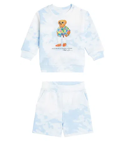 Polo Ralph Lauren Baby Set Polo Bear Aus Sweatshirt Und Shorts In Blau