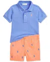 Polo Ralph Lauren Baby Boys Polo Shirt & Chino Short Set In Blue