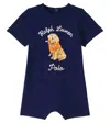Polo Ralph Lauren Baby Printed Cotton-blend Playsuit In Blue