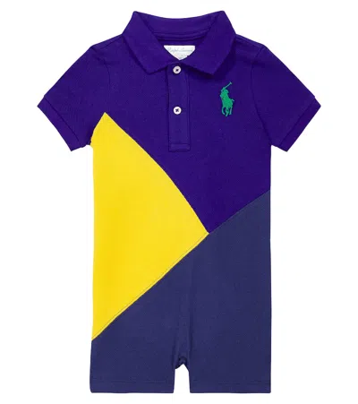 Polo Ralph Lauren Baby Printed Cotton Playsuit In Multicoloured