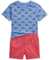 Polo Ralph Lauren Ralph Lauren Wagon Print Cotton T-shirt & Shorts Set In Multi