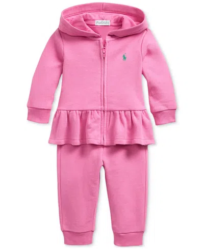 POLO RALPH LAUREN BABY RUFFLED FRENCH TERRY HOODIE & PANTS SET