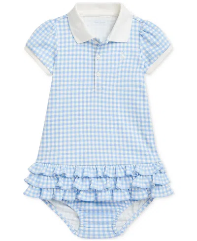 POLO RALPH LAUREN BABY GIRLS RUFFLED GINGHAM POLO DRESS