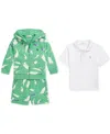Polo Ralph Lauren Baby Boys Sailboat-print Hoodie, Polo Shirt & Short Set In Green