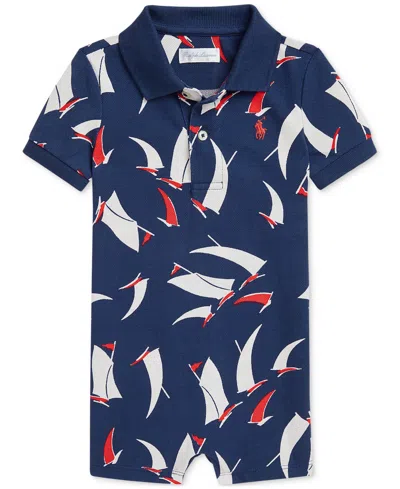 Polo Ralph Lauren Baby Sailboat-print Shortall In Multi