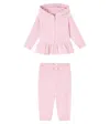 Polo Ralph Lauren Baby Set Of Cotton-blend Jacket And Sweatpants In Pink