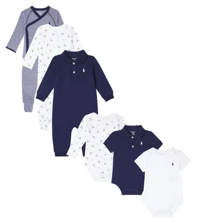Polo Ralph Lauren Baby Set Of Seven Cotton Onesies, Bodysuits, T-shirt And Pants In Multi
