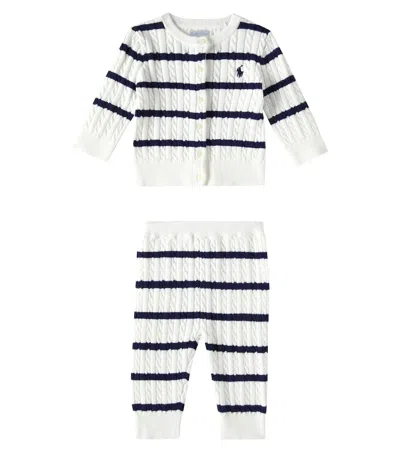 Polo Ralph Lauren Baby Set Aus Cardigan Und Hose In Weiss