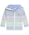 Polo Ralph Lauren Baby Striped Hooded Jacket In Multi
