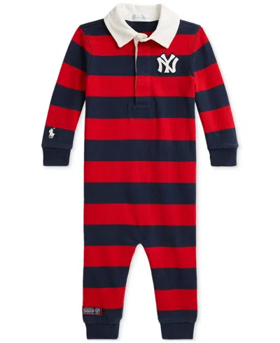 Polo Ralph Lauren Baby Striped Yankees Coverall In Multi