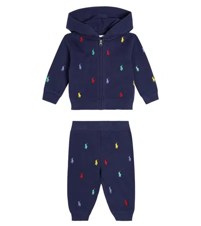 Polo Ralph Lauren Baby Set Aus Kapuzenjacke Und Hose In Blue