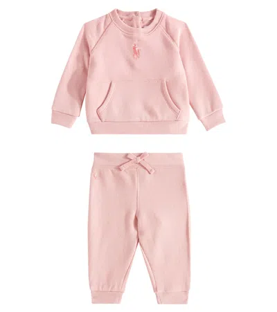 Polo Ralph Lauren Baby Set Aus Sweatshirt Und Jogginghose In Pink