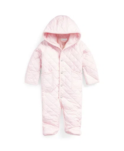 Polo Ralph Lauren Baby Water-repellent Hooded Barn Bunting One Piece In Hint Of Pink