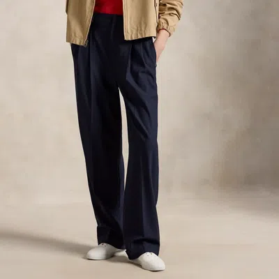 Polo Ralph Lauren Bacall Wool-blend Faille Pant In Rl Navy In Blue
