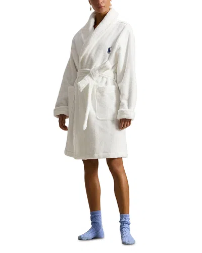 Polo Ralph Lauren Back Polo Bear Wrap Robe In White