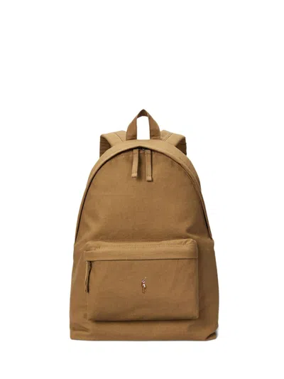 Polo Ralph Lauren Backpack With Logo In Neutral