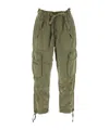 Polo Ralph Lauren Green Cargo Tapered Pants With Drawstring In Lyocell Blend Woman In Green