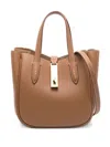 Polo Ralph Lauren Medium Logo-plaque Tote Bag In Brown