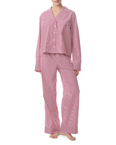 Polo Ralph Lauren Bailey Striped Pajama Set In Pink