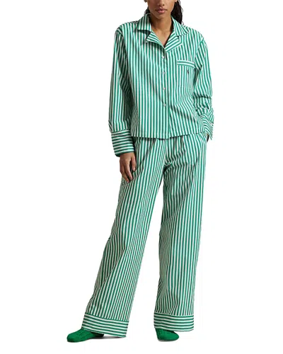 Polo Ralph Lauren Bailey Striped Pajama Set In Vine Green