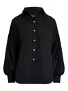 Polo Ralph Lauren Balloon-sleeve Shirt In Black